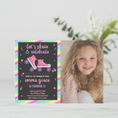 女カスタム子用ローラースケートパーティー 招待状 (スタンド正面)