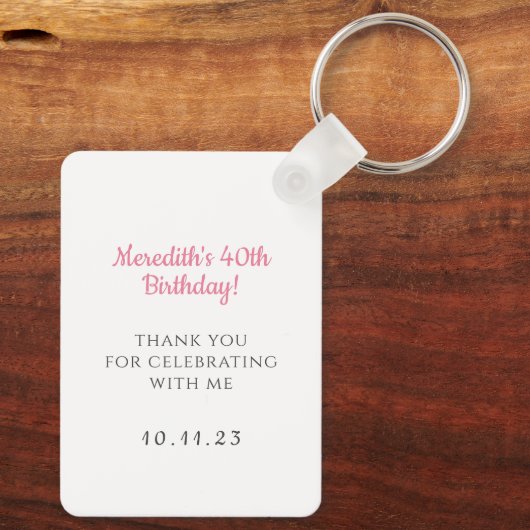 女カスタム性に好意を持つ誕生日パーティー キーホルダー (裏面)