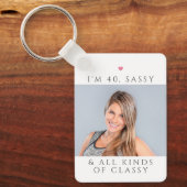 女カスタム性に好意を持つ誕生日パーティー キーホルダー (正面)