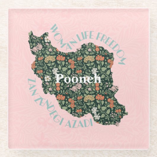 女カスタム性フェミニストへのクリスマスバルクギフト ガラスコースター (正面)