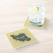 女カスタム性フェミニストへのクリスマスバルクギフト ガラスコースター (アングル)