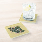 女カスタム性フェミニストへのクリスマスバルクギフト ガラスコースター (アングル)