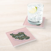 女カスタム性フェミニストへのクリスマスバルクギフト ガラスコースター (アングル)