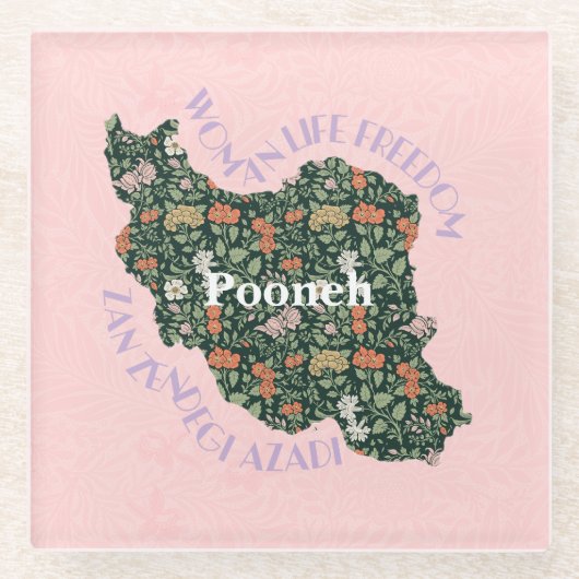 女カスタム性フェミニストへのクリスマスバルクギフト ガラスコースター (正面)