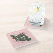 女カスタム性フェミニストへのクリスマスバルクギフト ガラスコースター (アングル)