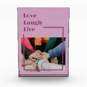 女カスタム性感動的ピンクの写真ギフト フォトブロック (正面)