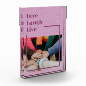 女カスタム性感動的ピンクの写真ギフト フォトブロック (左)