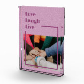 女カスタム性感動的ピンクの写真ギフト フォトブロック (右)