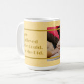 女カスタム黄感動的の写真贈り物 コーヒーマグカップ (正面左)