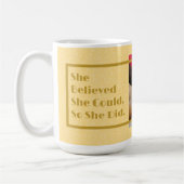 女カスタム黄感動的の写真贈り物 コーヒーマグカップ (左)