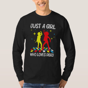 女カッコいいの子のためのディスコ70s 80sナイトクラブ音楽D Tシャツ