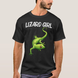 女カッコいいの子のためのトカゲGecko Green Reptile Ani Tシャツ