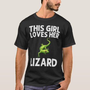 女カッコいいの子のためのトカゲGecko Green Reptile Ani Tシャツ