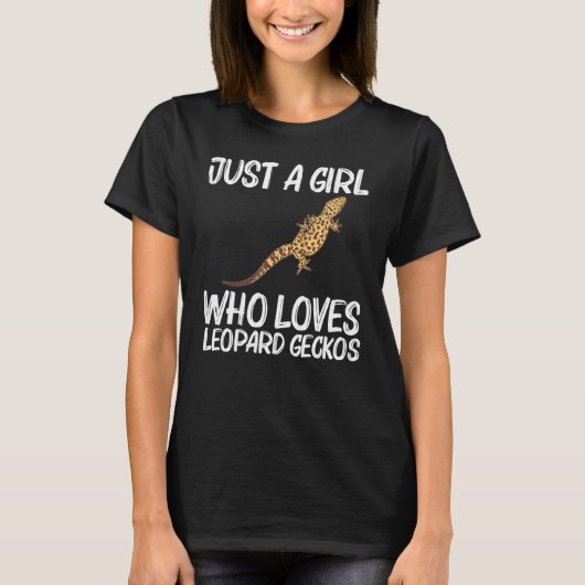 女カッコいいの子のためのヒョウGecko小さな恐竜Liz Tシャツ (正面)