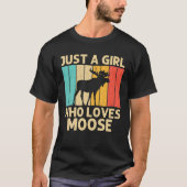 女カッコいいの子のためのムースMoose Alaska Moose Elk Hu Tシャツ (正面)