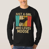 女カッコいいの子のためのムースMoose Alaska Moose Elk Hu Tシャツ (正面)