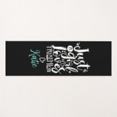 女カッコいいの子トライアスロンで白黒が大好き ヨガマット (正面(横))