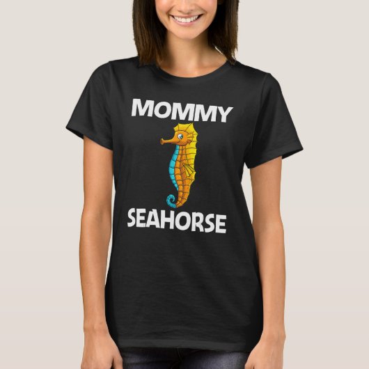 女カッコいい人用シーホース母海海獣魚 Tシャツ (正面)