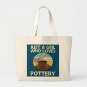 女カッコいい子母陶器用陶デザイン ラージトートバッグ (正面)