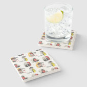 女カッコいい性ファッションの手書きスケッチ ストーンコースター (横)