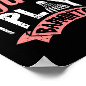 女カッコいい遊女バドミントンおもしろいバドミントン ポスター (角)