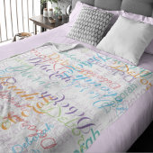 女カラフルの子の名前パターン フリースブランケット