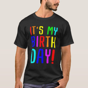 女カラフルの子の男の子の幼児と子供のための誕生日 Tシャツ
