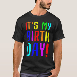 女カラフルの子の男の子の幼児と子供のための誕生日 Tシャツ