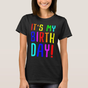 女カラフルの子の男の子の幼児と子供のための誕生日 Tシャツ