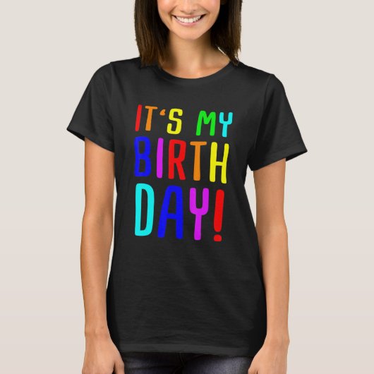 女カラフルの子の男の子の幼児と子供のための誕生日 Tシャツ (正面)