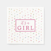 女カラフルの子の赤ちゃんシャワー紙 スタンダードカクテルナプキン (正面)