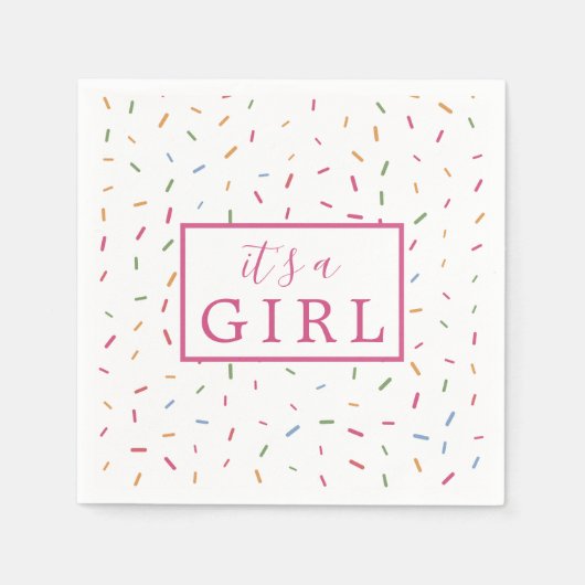女カラフルの子の赤ちゃんシャワー紙 スタンダードカクテルナプキン (正面)