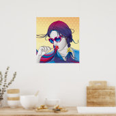 女カラフルの子ポスター ポスター (キッチン)