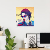 女カラフルの子ポスター ポスター (ホームオフィス)