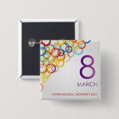 女カラフルの日デザイン 缶バッジ (正面&裏面)