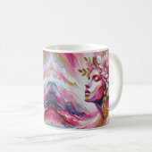 女カラフルピンク金ゴールド離れコーヒーティーマグ コーヒーマグカップ (正面右)