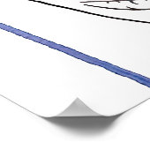 女カラフルファンキー毛水色 ポスター (角)