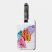 女カラフル子帽子パーソナライズされた荷札 ラゲッジタグ (裏面縦)
