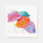 女カラフル子帽子紙ナプキンス スタンダードカクテルナプキン (正面)