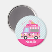 女カラフル子用かわいいアイスクリーム マグネット (正面/裏面)