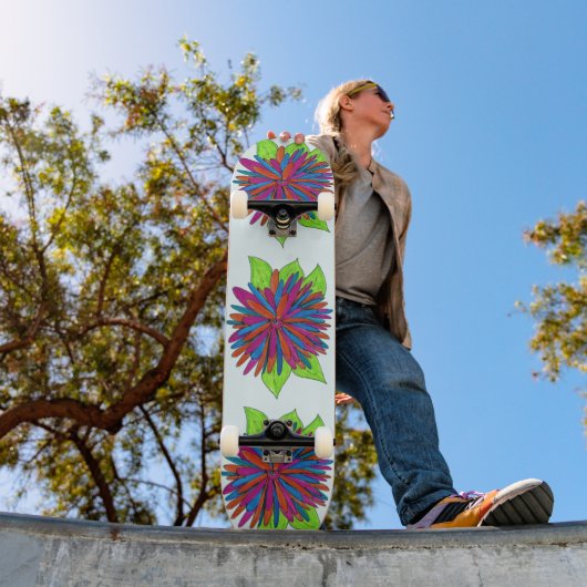 女カラフル子用フラワースケートボード スケートボード (室外1)