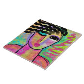 女カラフル性の抽象芸術デジタルポートレート タイル (側面)