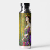 女カラフル性クリムトスタイルコラージュポートレート ウォーターボトル (左面)