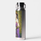 女カラフル性クリムトスタイルコラージュポートレート ウォーターボトル (背面)