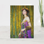 女カラフル性クリムトスタイルコラージュポートレート カード (正面)