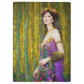 女カラフル性クリムトスタイルコラージュポートレート クリップボード (裏面)