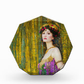 女カラフル性クリムトスタイルコラージュポートレート フォトブロック (正面)