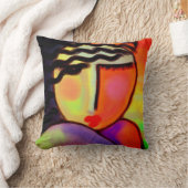 女カラフル性抽象芸術ポートレート クッション (ブランケット)