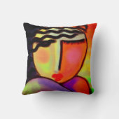 女カラフル性抽象芸術ポートレート クッション (裏面)