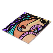 女カラフル性抽象芸術ポートレート タイル (側面)